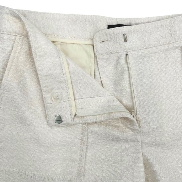 Size 12 NWT - Ann Taylor Off-White Fringed Tweed-Like Shorts - Picture 5 of 11